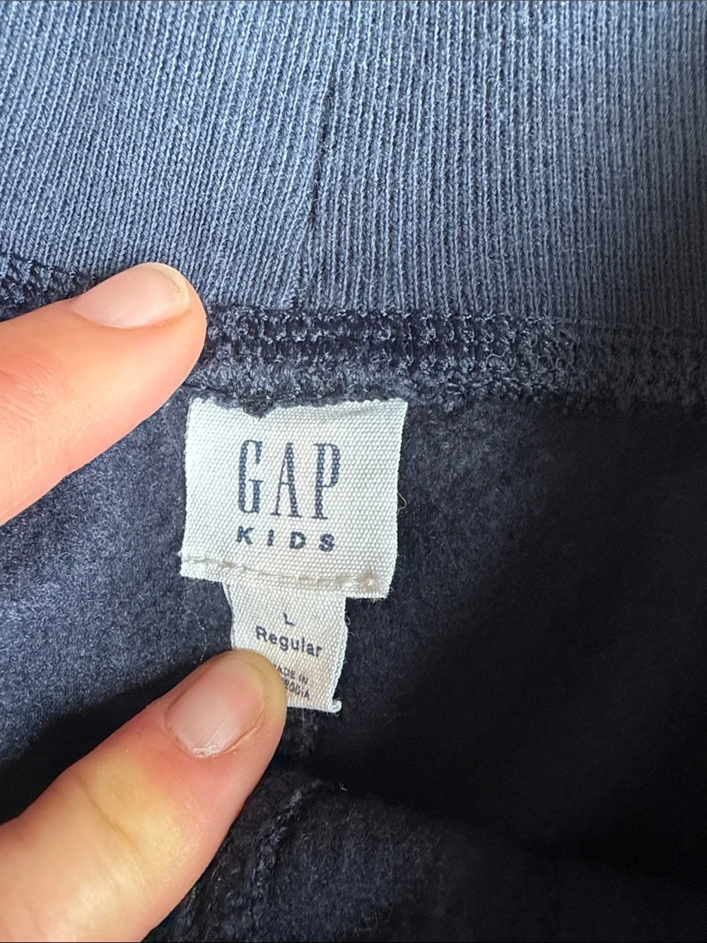 GAP Navy Sweatpants with Yellow & White Side Stripes